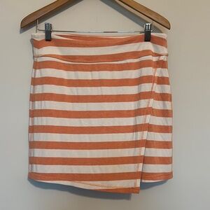 Athleta Striped Faux Wrap Skirt Sz L EUC
